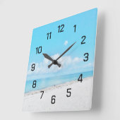 Morning Beach Wall Clock Vierkante Klok (Hoek)