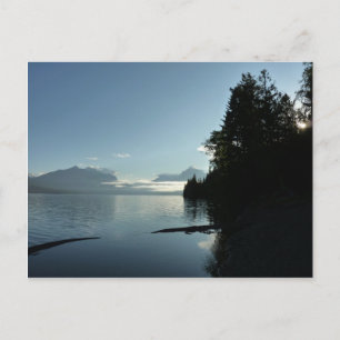 Morning bij het McDonald-meer in het Glacier Natio Briefkaart