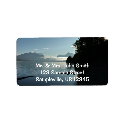 Morning bij het McDonald-meer in het Glacier Natio Etiket (Voorkant)