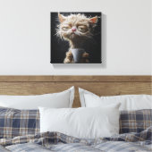 Morning Brew Bliss - Kat Canvas Afdruk (Insitu (Slaapkamer))