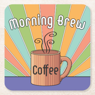 Morning Brew Coffee Vierkante Kartonnen Onderzetter