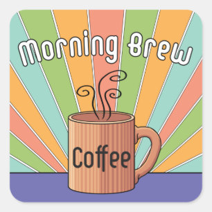 Morning Brew Coffee Vierkante Sticker