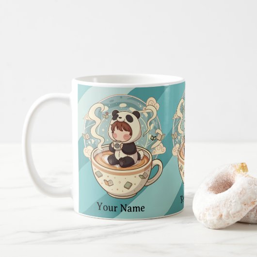 Morning Brew Kawaii Panda Mug (Avec donut)