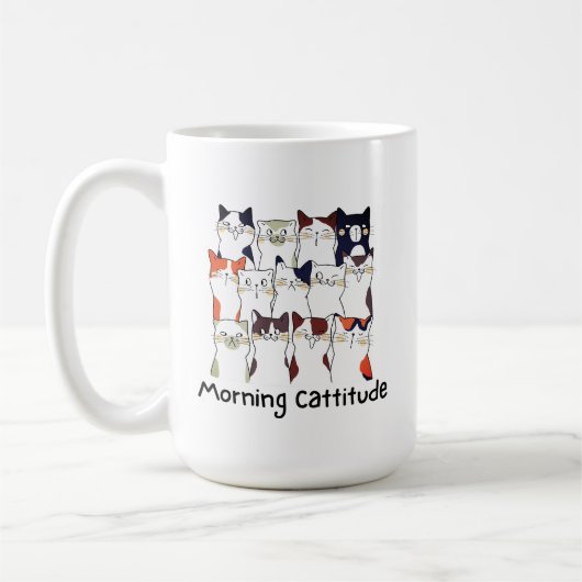 Morning Cattitude Amoureux de les chats Gift Mug (Gauche)
