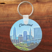 Morning Cleveland Ohio Sleutelhanger (Voorkant)