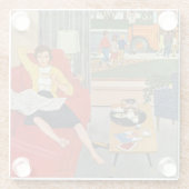 Morning Coffee Break Glazen Onderzetter (Achterkant)