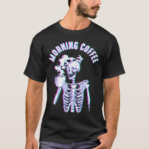 Morning Coffee Gothic esthetisch skelet Emo Egirl  T-shirt