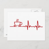 Morning Coffee Heartbeat EKG Briefkaart (Voorkant / Achterkant)