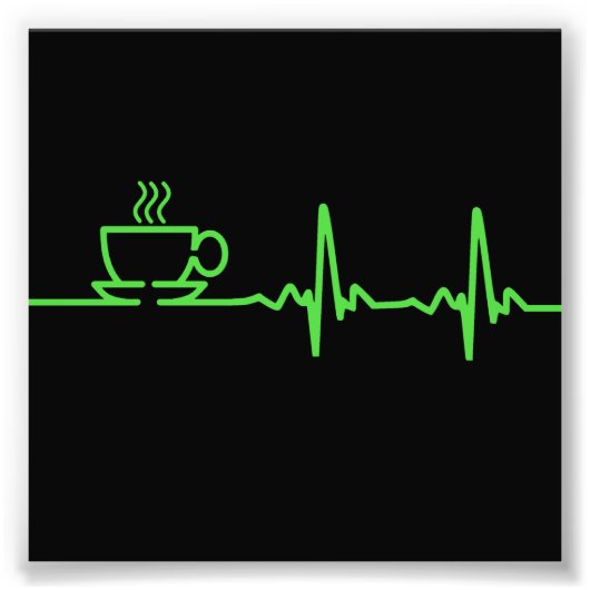 Morning Coffee Heartbeat EKG Foto Afdruk (Voorkant)