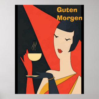 Morning Coffee  Lady Posters