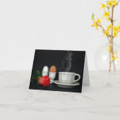 Morning Coffee Notecard Kaart (Gele Bloem)