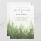 Morning Dew in de Bossen bruiloft uitnodiging (Voorkant / Achterkant)