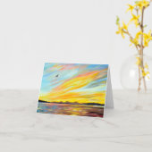 Morning Ferry Uitzicht Painting Kaart (Gele Bloem)