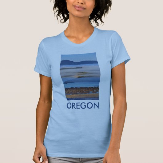 Morning fog over Netarts Bay, OF T-shirt (Voorkant)