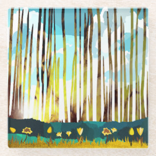 Morning Forest Glazen Onderzetter