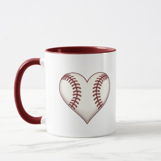 Morning Fuel Baseball Heart Mug Mok (Links)