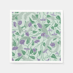 Morning Glories Blue Garden Print Paper Napkins Servet