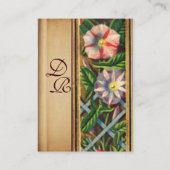 MORNING GLORY AND RED BERRIES MONOGRAM VISITEKAARTJE (Achterkant)