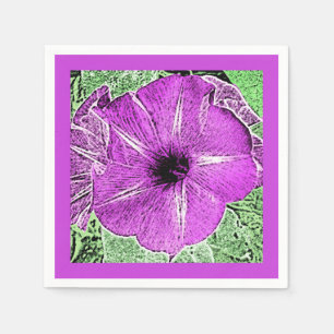 Morning Glory Block Print - amethyst paars Servetten