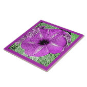 Morning Glory Block Print, Soft Violet & Lavender Tegeltje (Zijkant)