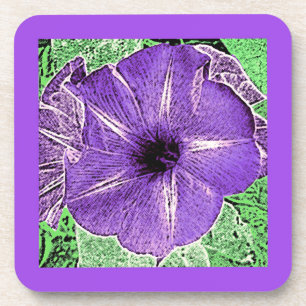 Morning Glory Block Print - zacht violet Drankjes Onderzetter