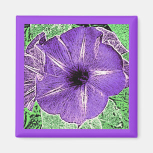 Morning Glory Block Print - zacht violet Magneet