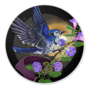Morning Glory BlueJay Keramische Knop