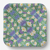 Morning Glory Floral, 9" vierkant papier Bord (Voorkant)