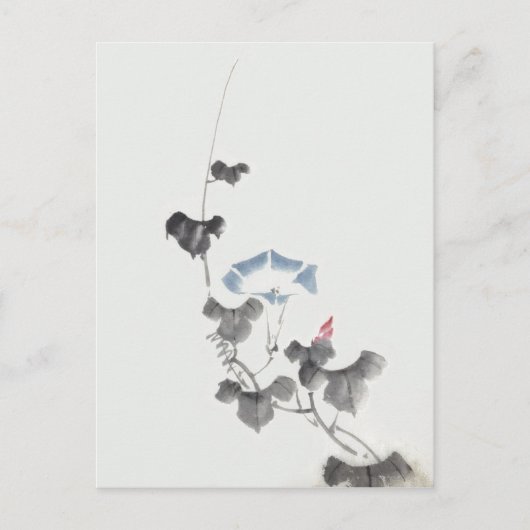 Morning Glory Hokusai Japanse Fine Art Briefkaart (Voorkant)