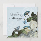 Morning Glory Hydrangea Faire-part de mariage - Aq (Dos)