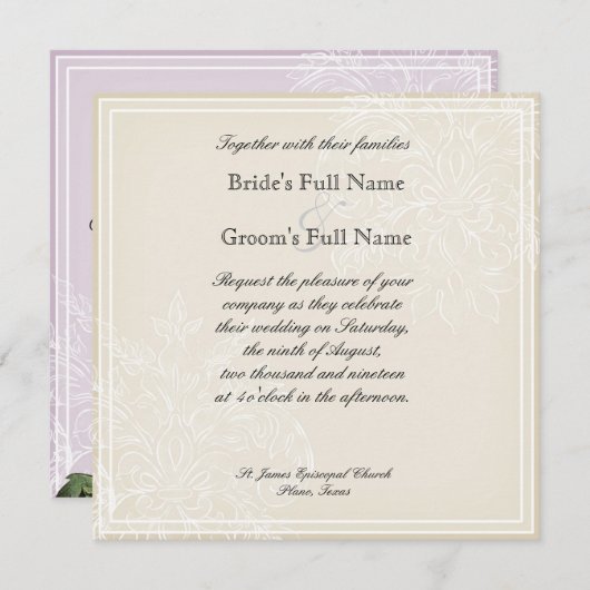 Morning Glory Hydrangea Faire-part de mariage - Li (Devant / Derrière)