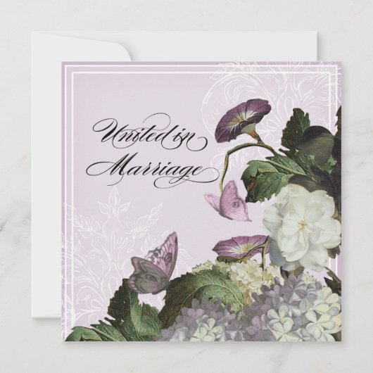 Morning Glory Hydrangea Faire-part de mariage - Li (Dos)