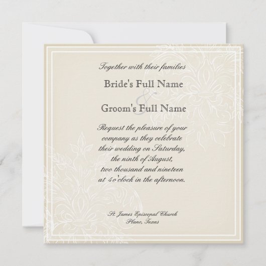 Morning Glory Hydrangea Wedding Invitation - Lila Kaart (Voorkant)
