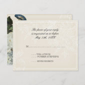 Morning Glory Hydrangea Wedding RSVP Response Kaar (Voorkant / Achterkant)