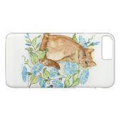 Morning Glory Kat op een iPhone Case (Achterkant (Horizontaal))