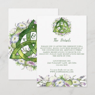 Morning Glory Keltisch Groen Triquetra Details Informatiekaartje