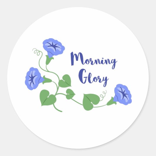 morning glory ronde sticker (Voorkant)