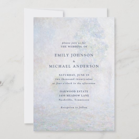 Morning Haze, Monet, faire-part de mariage d'art (Devant)