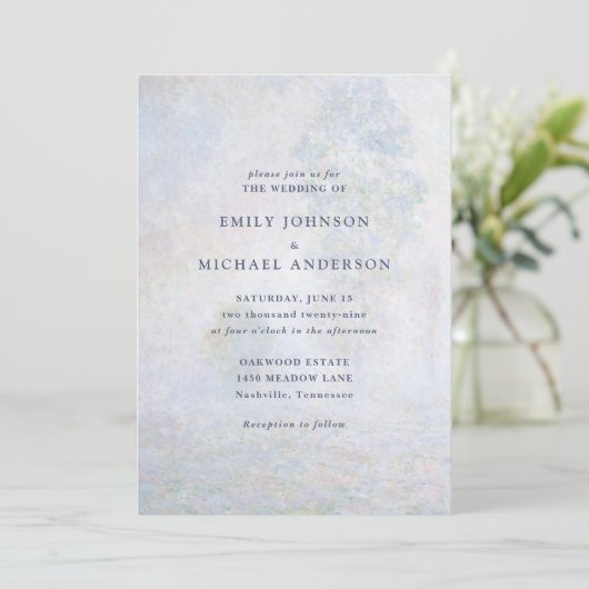 Morning Haze, Monet, faire-part de mariage d'art (Debout devant)