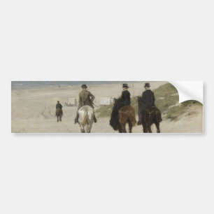Morning Horse Ride op het strand (door Anton Mauve Bumpersticker