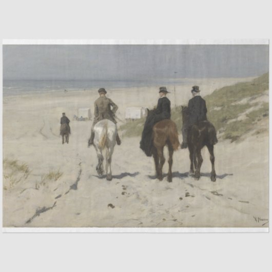 Morning Horse Ride op het strand (door Anton Mauve Tissuepapier (Voorkant)