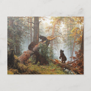 Morning in een dennenbos briefkaart