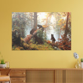 Morning in een dennenbos canvas afdruk (Insitu (Woonkamer))