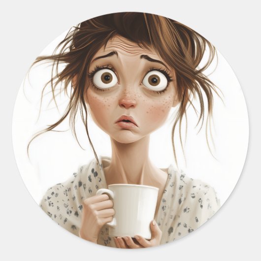 Morning Mayhem Ronde Sticker (Voorkant)