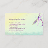 Morning Meadow Dragonfly Élégant Carte de visite (Dos)