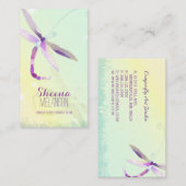 Morning Meadow Dragonfly Élégant Carte de visite (Devant / Derrière)