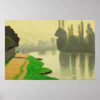 Morning Mist at Andelys - Poster de Felix Vallotto