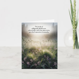 Morning Mist in Meadow Sympathy Thank You Card Kaart