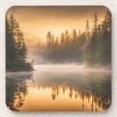 Morning Mist op de rivier in de Pines Bier Onderzetter (Voorkant)