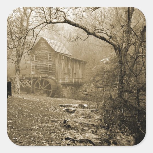 Morning Mist Vierkante Sticker (Voorkant)